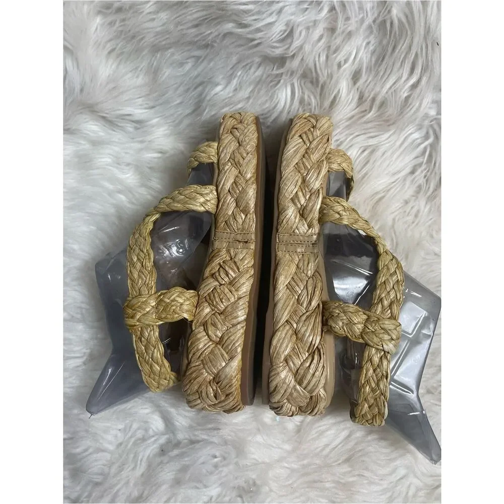 Marc Fisher Braided synthetic Straw Platform straps Sandals SZ9M